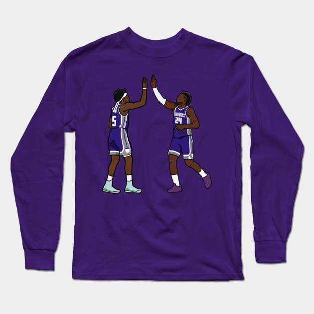 Deaaron Fox x Buddy Hield Sacramento Kings Long Sleeve T-Shirt by xavierjfong